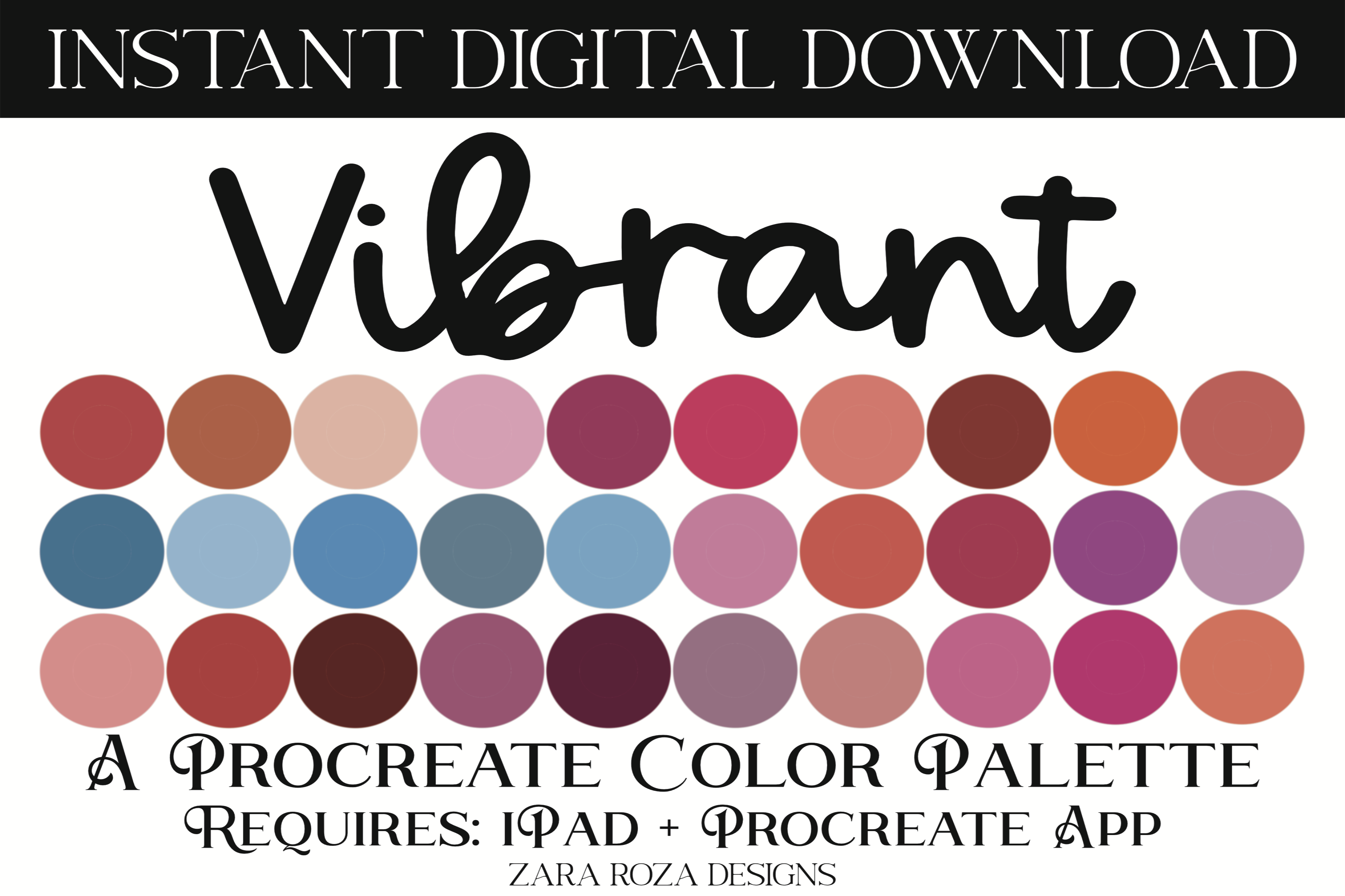 Vibrant Procreate Color Palette