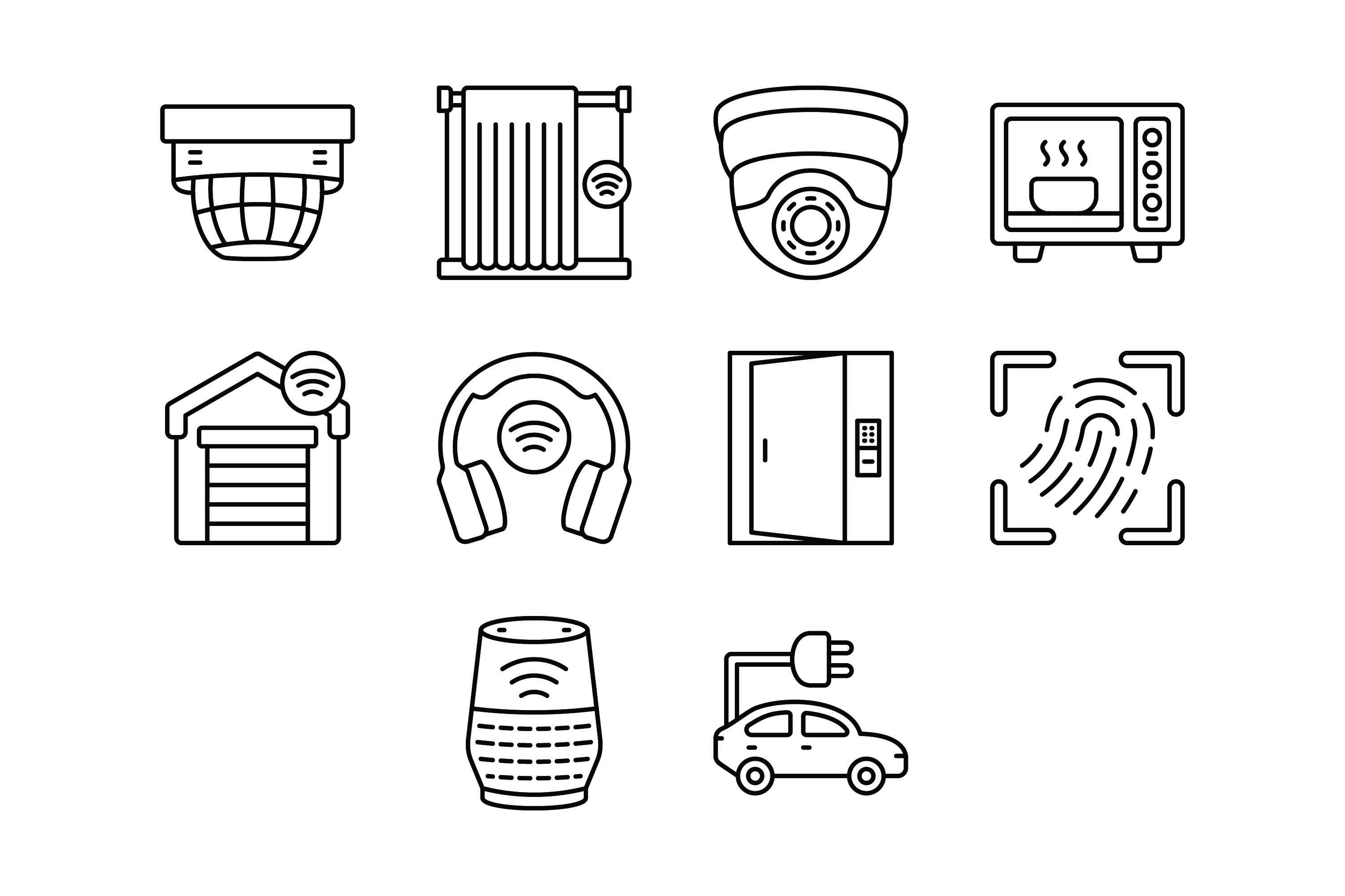 10 Smart Home Outline Icons Bundle Graphic by Mahi Icons · Creative Fabrica