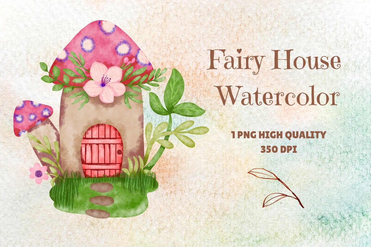 Fairy House Watercolor Sublimation Graphic by Sakti Avellin · Creative ...