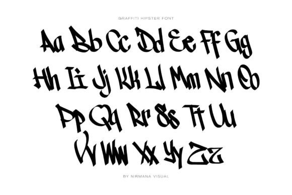 Graffiti Hipster Font PNG with transparent background - Preview 3