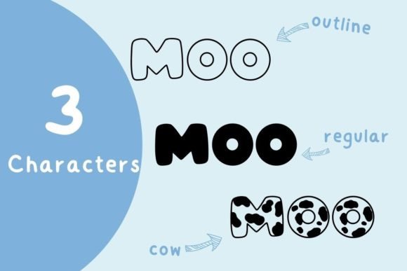 Happy Cow Font PNG with transparent background - Preview 1