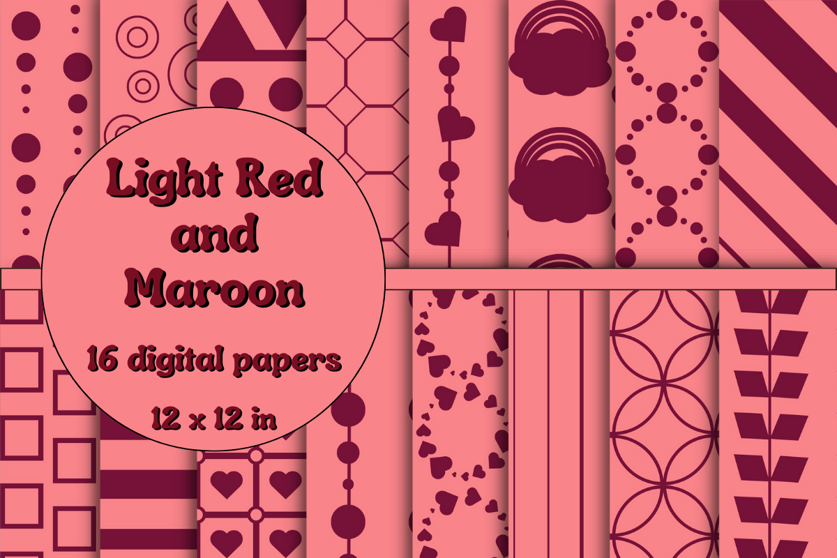 Light Red and Maroon Digital Papers Graphic by lam designs · Creative ...