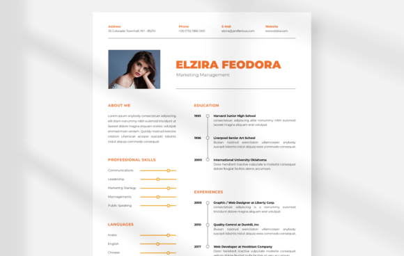 Minimalist CV Resume Template
