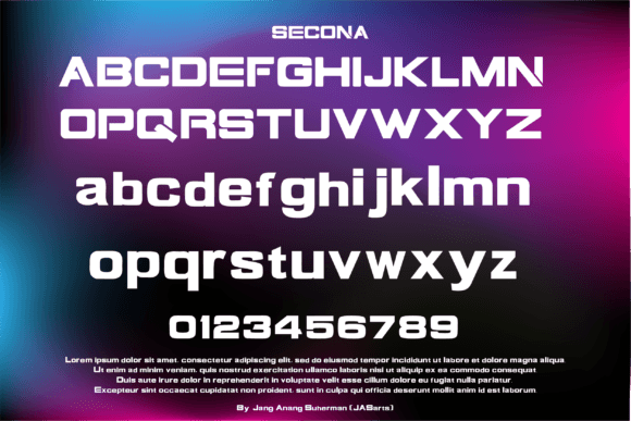 Secona Font PNG with transparent background - Preview 1