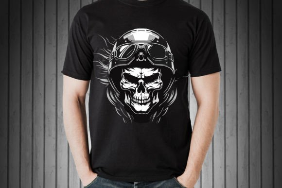 T-shirt Biker Bifacciale Uomo Manica Lunga – Cranio Doppio Lato – Hot Leathers Multicolor