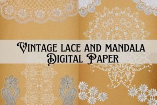 Vintage Lace and Mandala Digital Paper Graphic by Jada Boutique Design ...