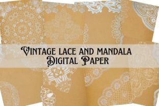 Vintage Lace and Mandala Digital Paper Graphic by Jada Boutique Design ...