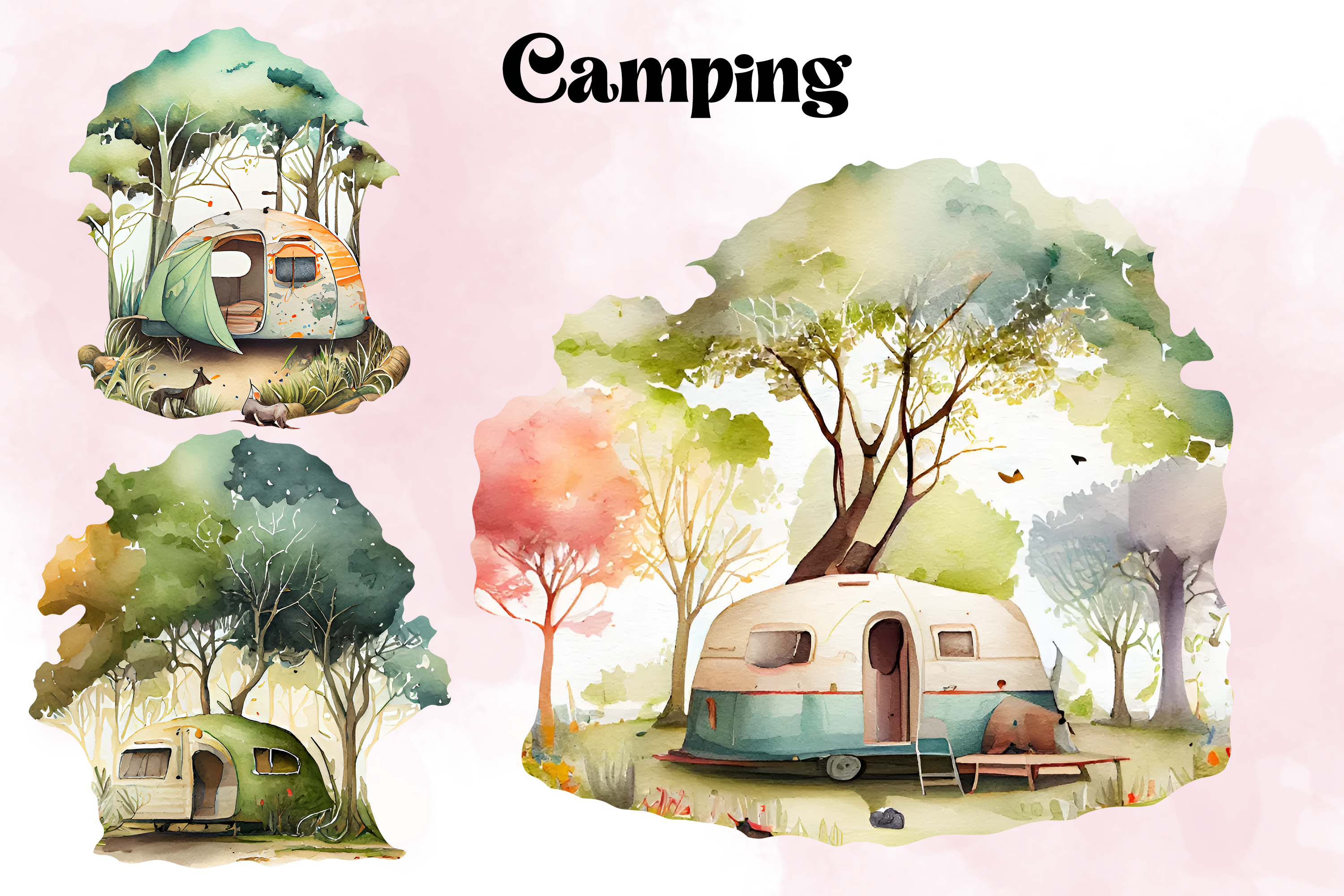 Watercolor Camping Graphic by Andreea Eremia Design · Creative Fabrica