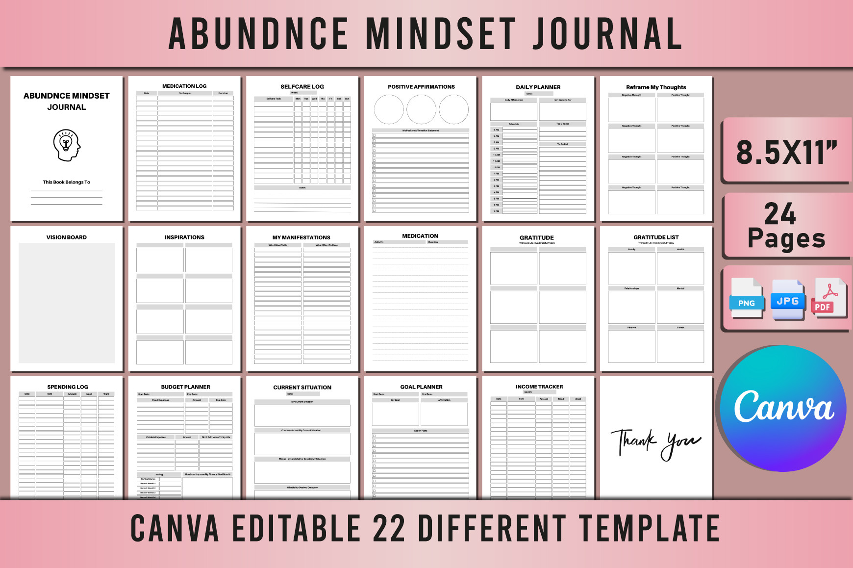 ABUNDNCE MINDSET JOURNAL for CANVA Graphic by Shumaya · Creative Fabrica