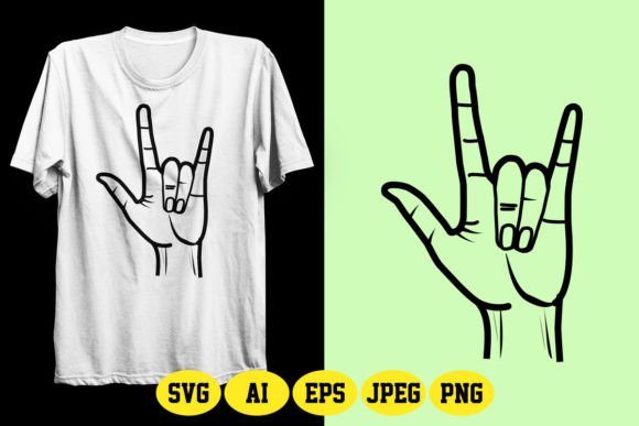 ASL Love Hand Drawn Design 1 Grafika Projekty Koszulek Przez fatimaakhter01936