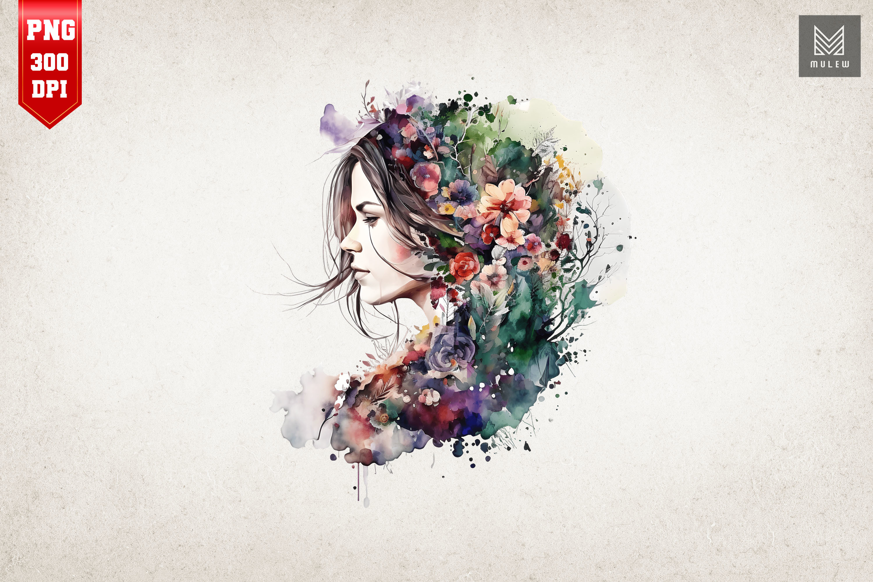 Beautiful Girl & Flowers Watercolor 16 Graphic by Mulew · Creative Fabrica