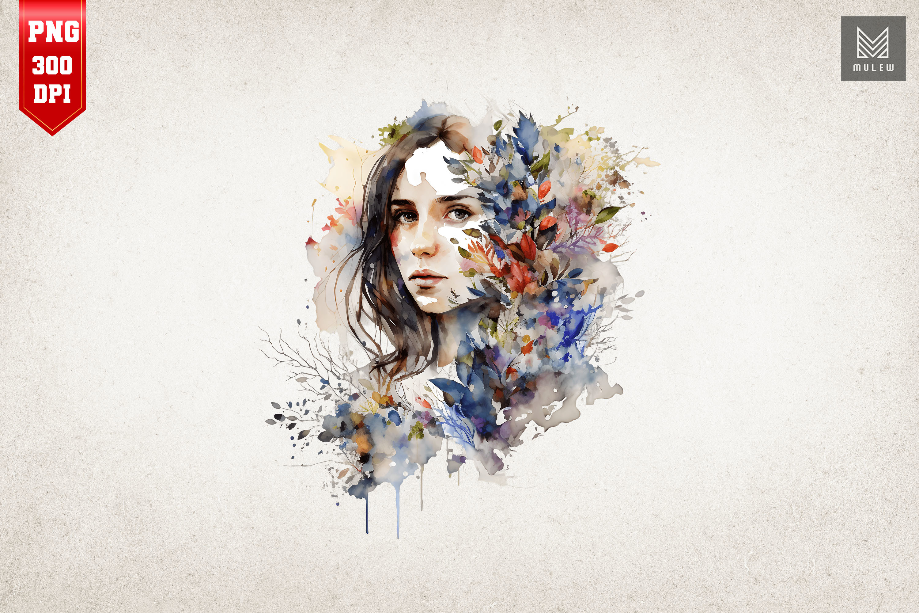 Beautiful Girl & Flowers Watercolor 19 Graphic by Mulew · Creative Fabrica