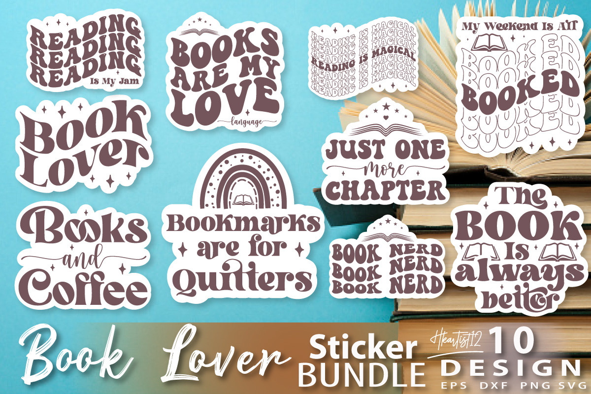 Book Lover Sticker Bundle Graphic by Hkartist12 · Creative Fabrica