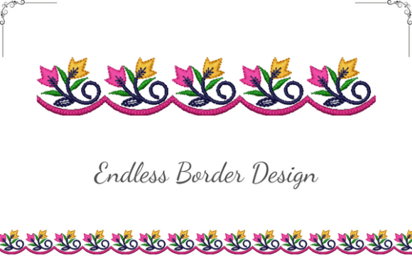 Colorful Floral Border