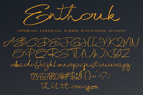 Enthouk Font PNG with transparent background - Preview 5