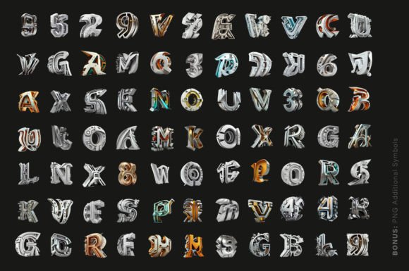 Gamer Font PNG with transparent background - Preview 5