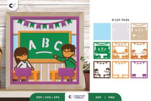 Kids Learning Alphabet 3D Shadow Box SVG · Creative Fabrica