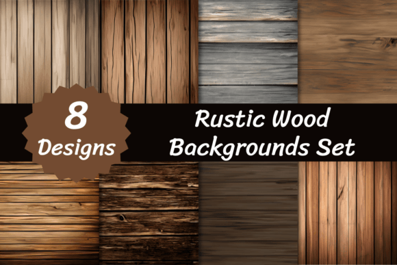 Rustic Wood Backgrounds Set