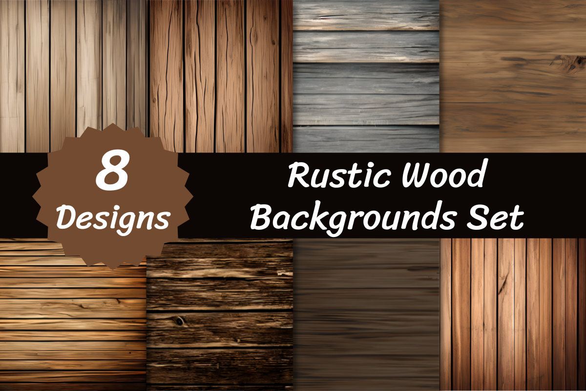 Rustic Wood Backgrounds Set