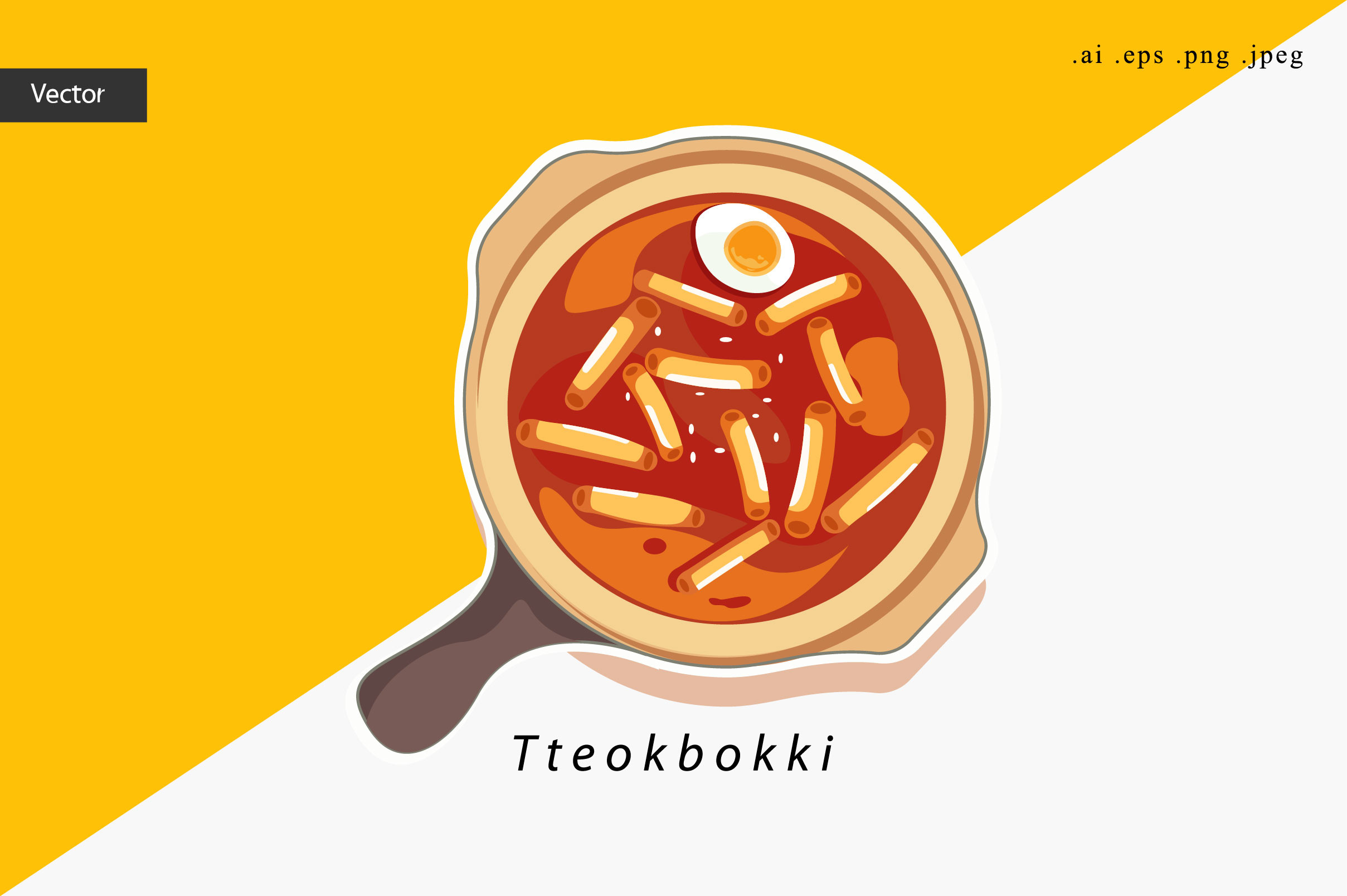 Topokki Korean Food Illustration