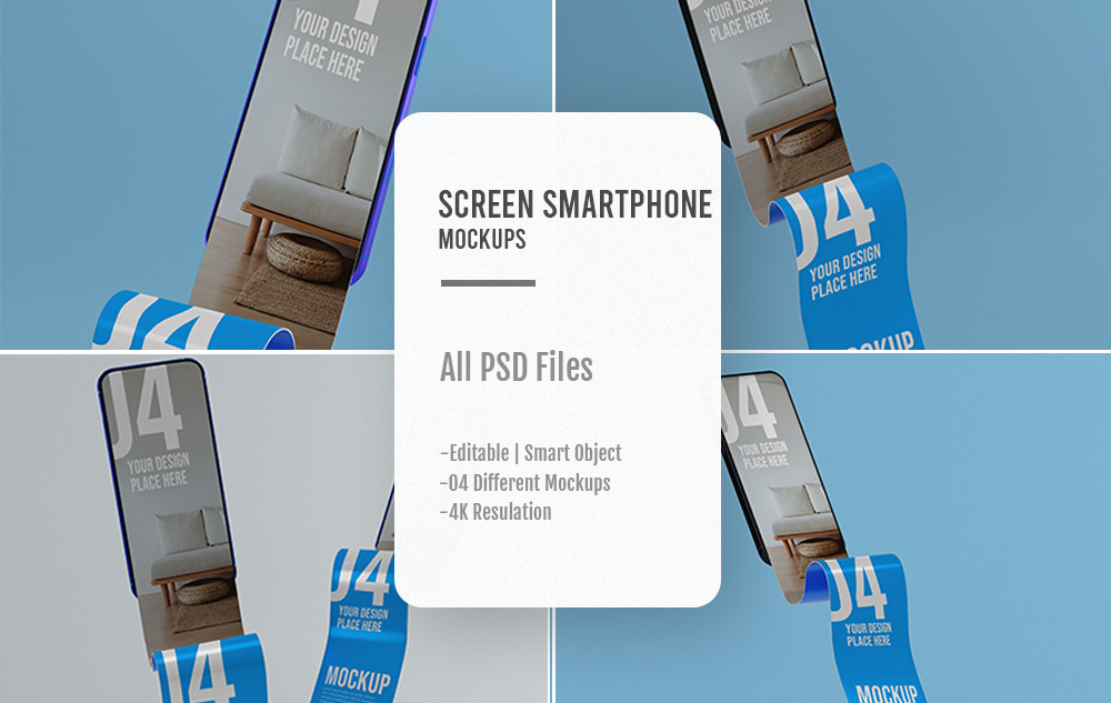 04 PSD Screen Smartphone Mockups Graphic by sujhonsharma · Creative Fabrica