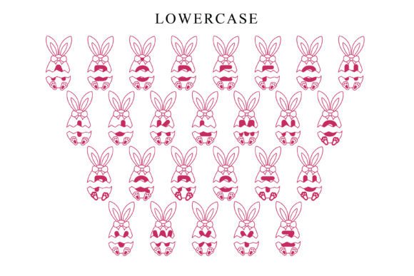 Easter Rabbit Egg Font PNG with transparent background - Preview 5