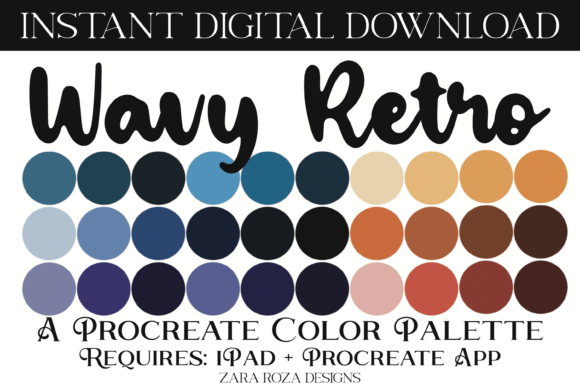 Wavy Retro Procreate Color Palette