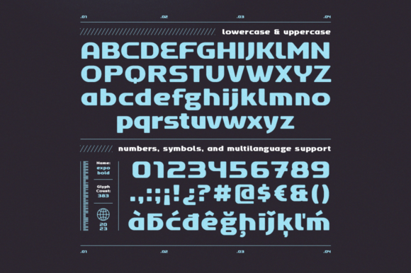 Expo Font PNG with transparent background - Preview 1