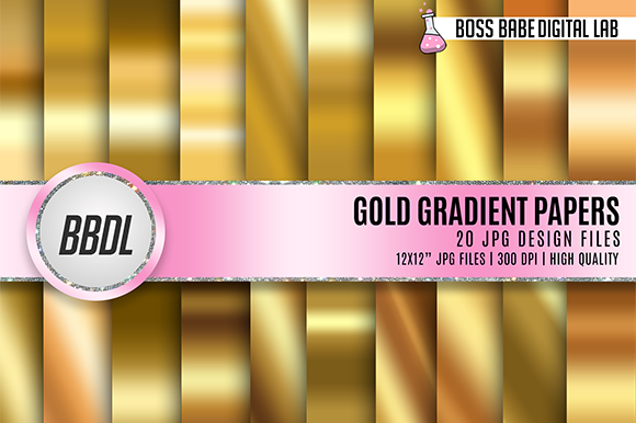 Gold Gradients Digital Paper Graphic by 77designs · Creative Fabrica