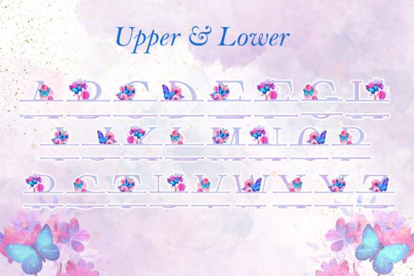 Butterfly Floral Monogram Font - Preview 1
