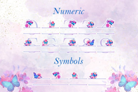 Butterfly Floral Monogram Font - Preview 2