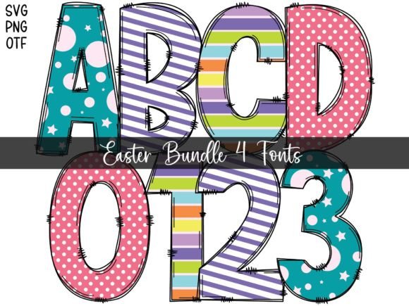 Easter Color Fonts Font By Doodle Alphabet