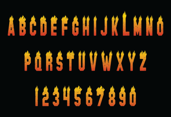 Fire Flame Grunge Font - Preview 1