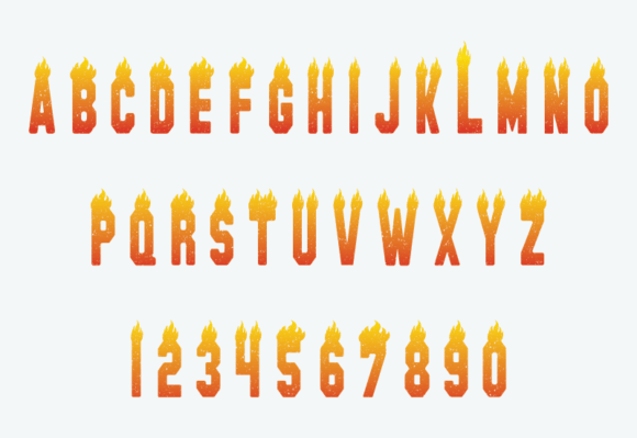 Fire Flame Grunge Font - Preview 3