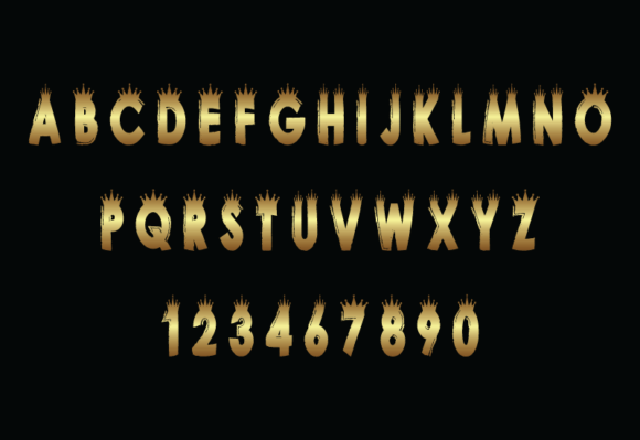 King Crown Brush Font PNG with transparent background - Preview 1
