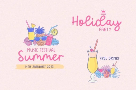 Let's Sparkle Font PNG with transparent background - Preview 3