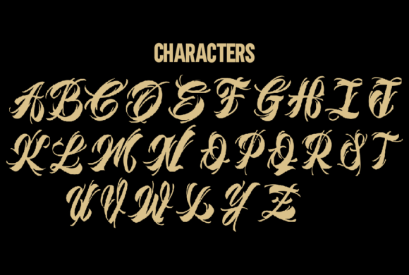 Meaningful Tattoo Font PNG with transparent background - Preview 1