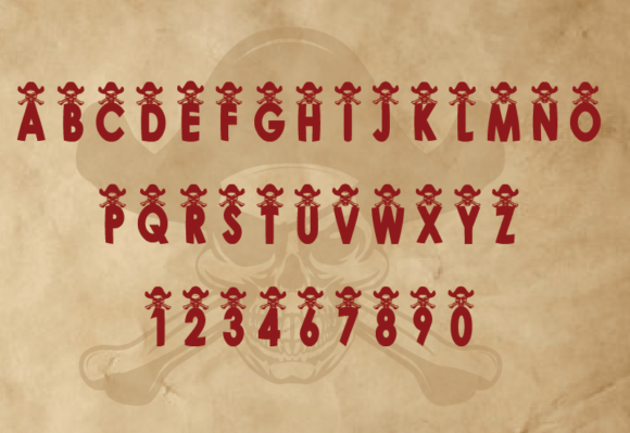 Pirat Skull Font PNG with transparent background - Preview 1