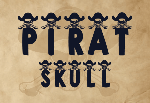 Pirat Skull Font PNG with transparent background - Preview 2