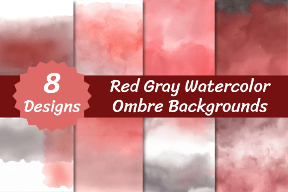 Red Gray Watercolor Ombre Backgrounds Grafica Sfondi Di VYCstore