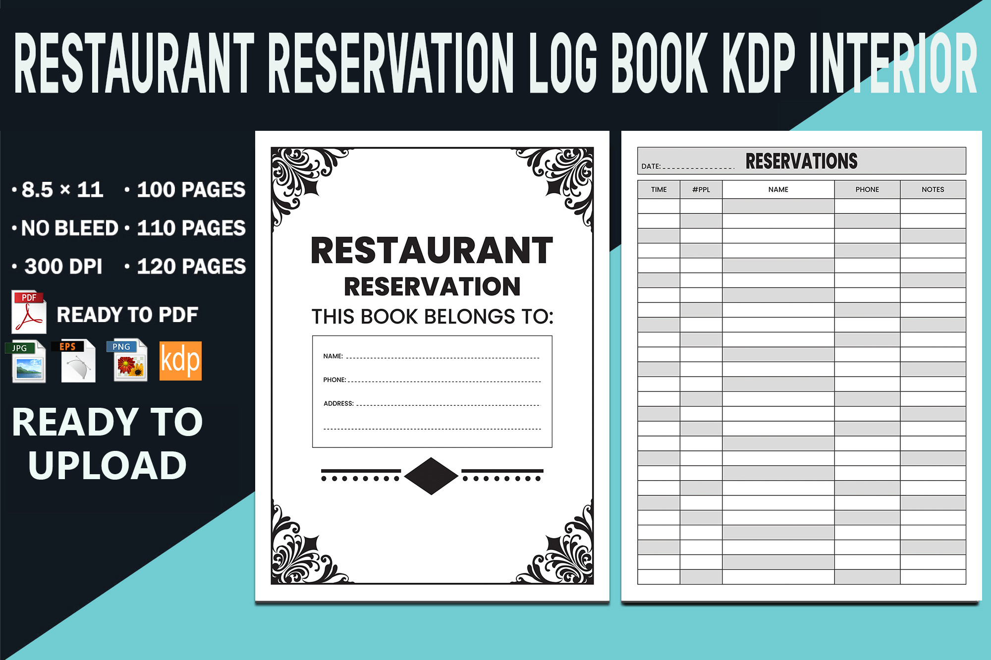 Restaurant Reservation Log Book | KDP in Graphic by KDP Store ...