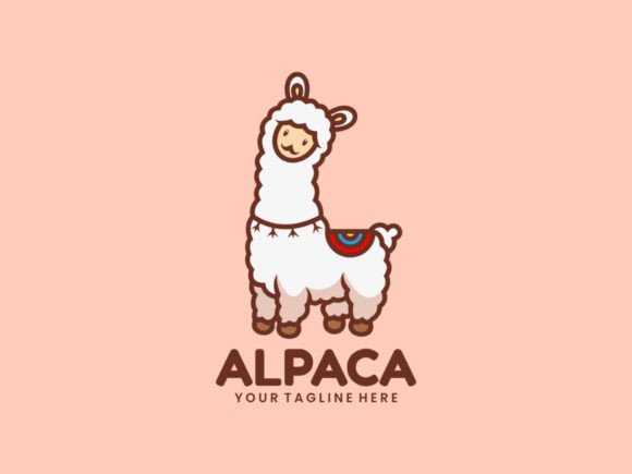 Alpaca Mascot Cartoon Logo