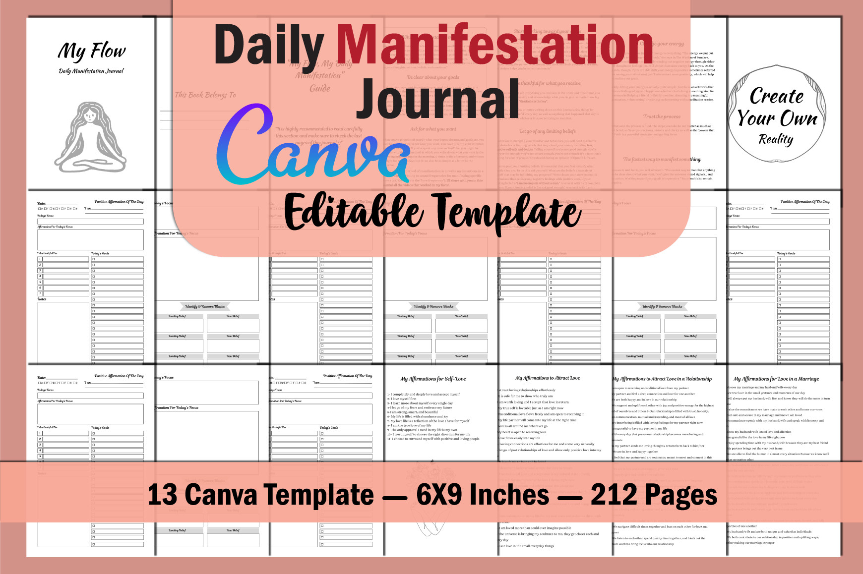 Daily Manifestation Journal Canva Graphic by munjixpro · Creative Fabrica