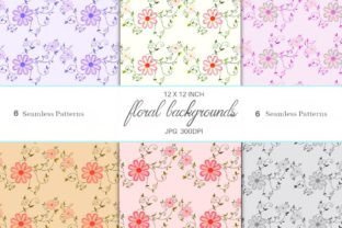 Floral Digital Paper Backgrounds Graphic by Luna Vee Design Creations ...