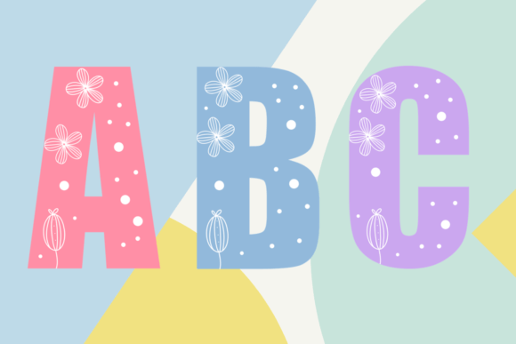 Flower Colorful Font - Preview 1