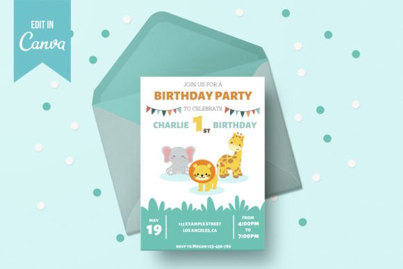Safari Birthday Invitation Canva