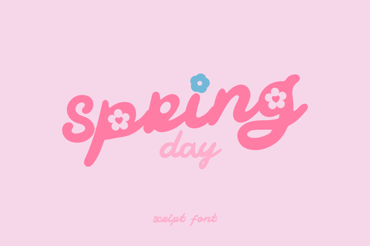 Spring Day preview, cute script font