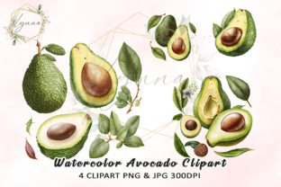 Watercolor Avocado Clipart Graphic by Pamilah · Creative Fabrica