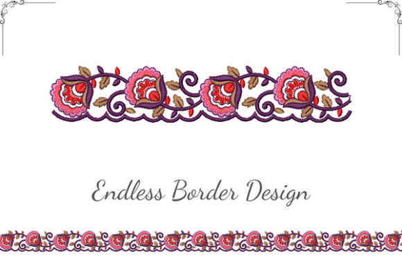 Intricate Flowers Border