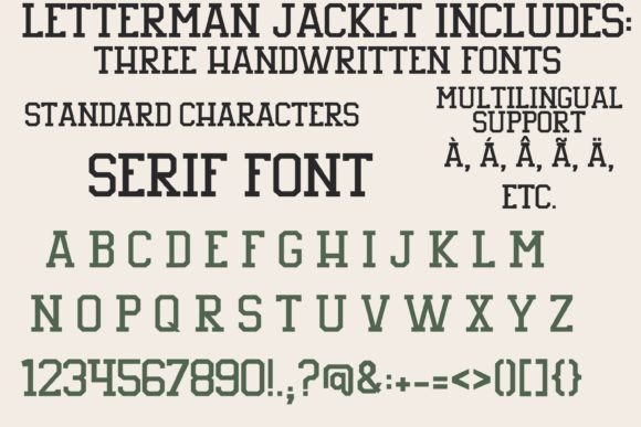Letterman Jacket Font Font PNG with transparent background - Preview 3